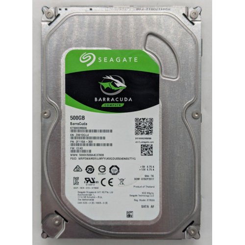 Жорсткий диск Seagate BarraCuda 500GB 32MB 7200RPM 3.5'' (ST500DM009) (Відновлено продавцем, 773616) купити з перевіркою сумісності: огляд, характеристики, ціна у Києві, Львові, Вінниці, Хмельницькому, Івано-Франківську, Україні | інтернет-магазин TELEMART.UA фото