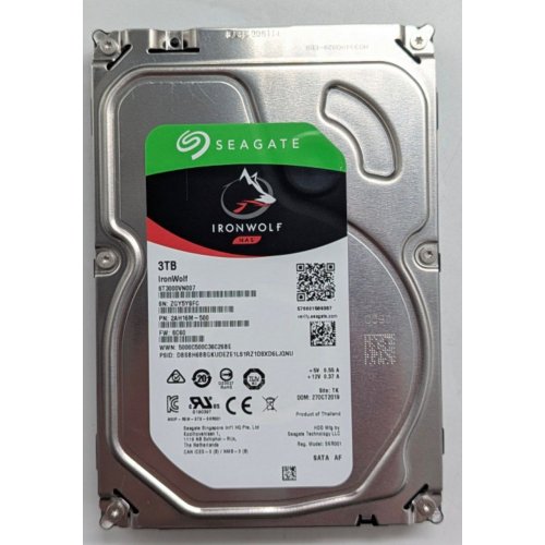 Купить Жесткий диск Seagate IronWolf (NAS) 3TB 64MB 5900RPM 3.5'' (ST3000VN007) (Восстановлено продавцом, 773617) с проверкой совместимости: обзор, характеристики, цена в Киеве, Днепре, Одессе, Харькове, Украине | интернет-магазин TELEMART.UA фото