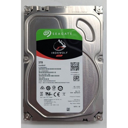 Купить Жесткий диск Seagate IronWolf (NAS) 3TB 64MB 5900RPM 3.5'' (ST3000VN007) (Восстановлено продавцом, 773619) с проверкой совместимости: обзор, характеристики, цена в Киеве, Днепре, Одессе, Харькове, Украине | интернет-магазин TELEMART.UA фото