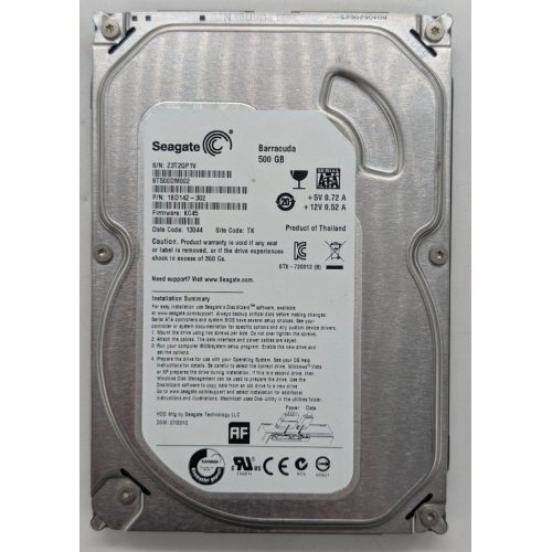Жорсткий диск Seagate Barracuda 7200.12 500GB 16MB 7200RPM 3.5" (ST500DM002) (Відновлено продавцем, 773625) купити з перевіркою сумісності: огляд, характеристики, ціна у Києві, Львові, Вінниці, Хмельницькому, Івано-Франківську, Україні | інтернет-магазин TELEMART.UA фото