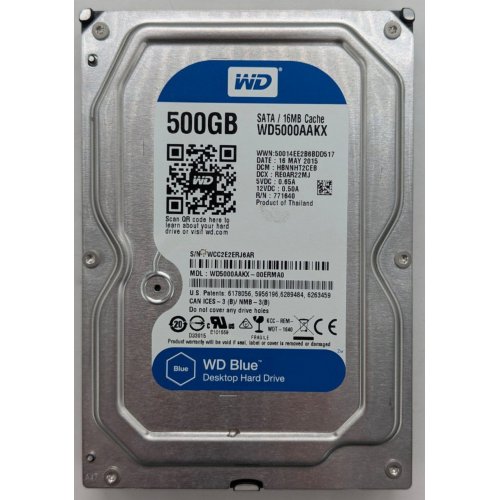 Купить Жесткий диск Western Digital Caviar Blue 500GB 16MB 3.5" (WD5000AAKX) (Восстановлено продавцом, 773627) с проверкой совместимости: обзор, характеристики, цена в Киеве, Днепре, Одессе, Харькове, Украине | интернет-магазин TELEMART.UA фото