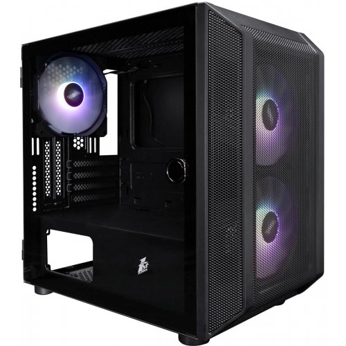 Корпус 1stPlayer D3-BK-3F7-14 без БЖ Black купити з перевіркою сумісності: огляд, характеристики, ціна у Києві, Львові, Вінниці, Хмельницькому, Івано-Франківську, Україні | інтернет-магазин TELEMART.UA фото