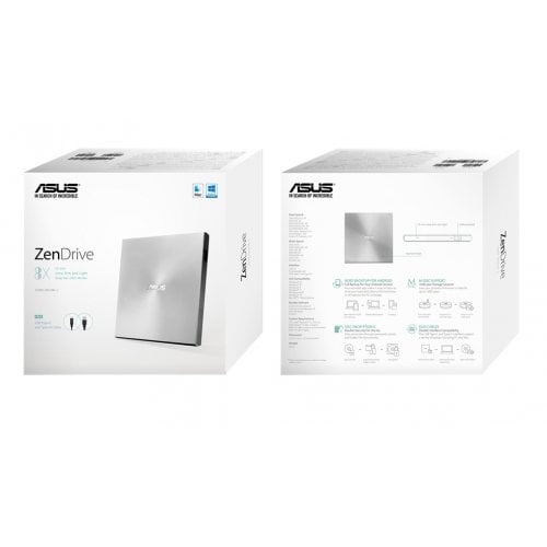 Купити Оптичний привід Asus ZenDrive DVD±R/RW USB 2.0 (SDRW-08U9M-U/SIL/G/AS) Silver - ціна в Києві, Львові, Вінниці, Хмельницькому, Франківську, Україні | інтернет-магазин TELEMART.UA фото