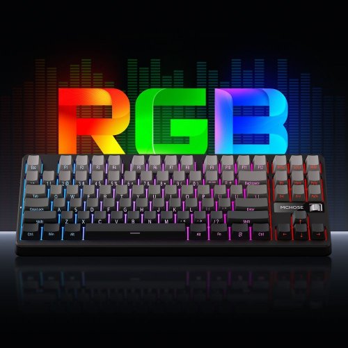 Клавиатура MCHOSE G87 RGB Mechanical Matcha Latte Switch V2 Wireless (MC-G87-18) White Topographic купить в Украине: Киев, Днепр, Харьков, Одесса  | Низкая цена, отзывы, характеристики от TELEMART фото