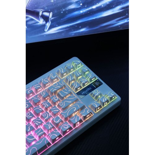 Клавиатура MCHOSE G87 RGB Mechanical Matcha Latte Switch V2 Wireless (MC-G87-18) White Topographic купить в Украине: Киев, Днепр, Харьков, Одесса  | Низкая цена, отзывы, характеристики от TELEMART фото