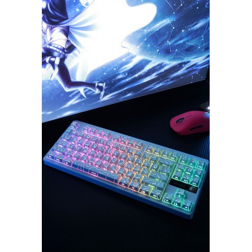 Клавиатура MCHOSE G87 RGB Mechanical Matcha Latte Switch V2 Wireless (MC-G87-18) White Topographic купить в Украине: Киев, Днепр, Харьков, Одесса  | Низкая цена, отзывы, характеристики от TELEMART фото