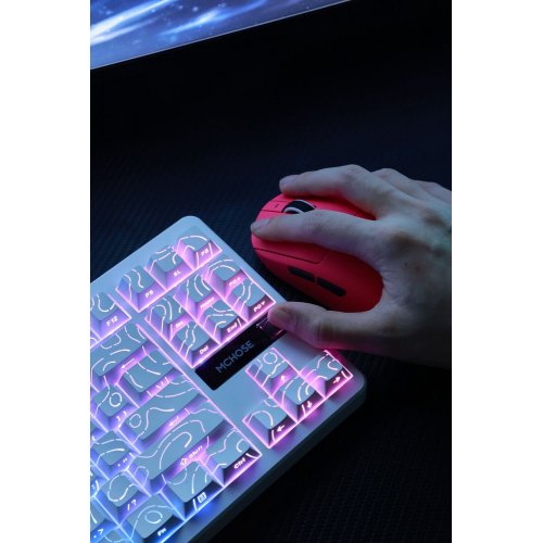 Клавиатура MCHOSE G87 RGB Mechanical Matcha Latte Switch V2 Wireless (MC-G87-18) White Topographic купить в Украине: Киев, Днепр, Харьков, Одесса  | Низкая цена, отзывы, характеристики от TELEMART фото
