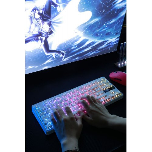 Клавиатура MCHOSE G87 RGB Mechanical Matcha Latte Switch V2 Wireless (MC-G87-18) White Topographic купить в Украине: Киев, Днепр, Харьков, Одесса  | Низкая цена, отзывы, характеристики от TELEMART фото