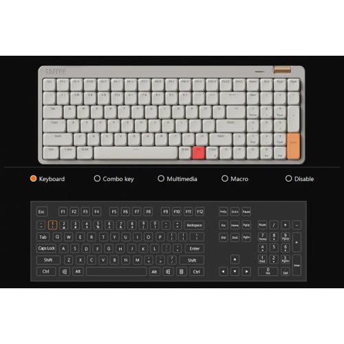 Купити Клавіатура Lofree OE921 Flow Lite 84 Mechanical Linear Switches Wireless (LO-6922694806826) Off-White - ціна в Києві, Львові, Вінниці, Хмельницькому, Франківську, Україні | інтернет-магазин TELEMART.UA фото