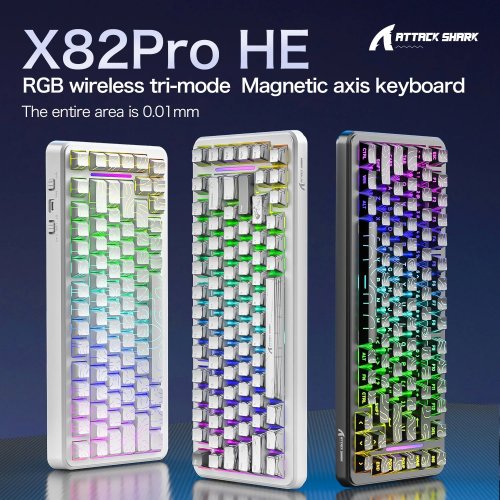 Купити Клавіатура Attack Shark X82 Pro RGB HE Magnetic Switch Wireless (AS-6972792470719-C-UA) Comic - ціна в Києві, Львові, Вінниці, Хмельницькому, Франківську, Україні | інтернет-магазин TELEMART.UA фото