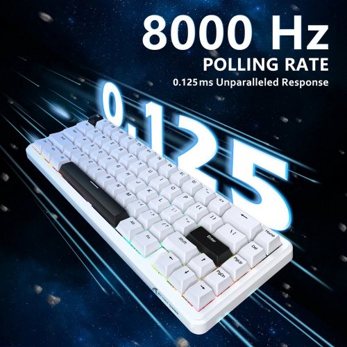 Купити Клавіатура Attack Shark X65 RGB HE Magnetic Switch (AS-6972792470535-W-UA) White - ціна в Києві, Львові, Вінниці, Хмельницькому, Франківську, Україні | інтернет-магазин TELEMART.UA фото