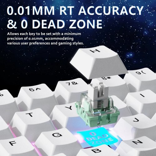 Купити Клавіатура Attack Shark X65 RGB HE Magnetic Switch (AS-6972792470535-W-UA) White - ціна в Києві, Львові, Вінниці, Хмельницькому, Франківську, Україні | інтернет-магазин TELEMART.UA фото