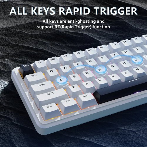 Купити Клавіатура Attack Shark X65 RGB HE Magnetic Switch (AS-6972792470535-W-UA) White - ціна в Києві, Львові, Вінниці, Хмельницькому, Франківську, Україні | інтернет-магазин TELEMART.UA фото