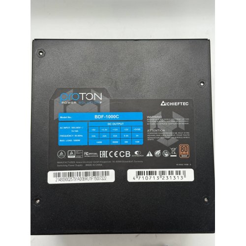 Купить Блок питания CHIEFTEC Proton 1000W (BDF-1000C) (Восстановлено продавцом, 773910) с проверкой совместимости: обзор, характеристики, цена в Киеве, Днепре, Одессе, Харькове, Украине | интернет-магазин TELEMART.UA фото