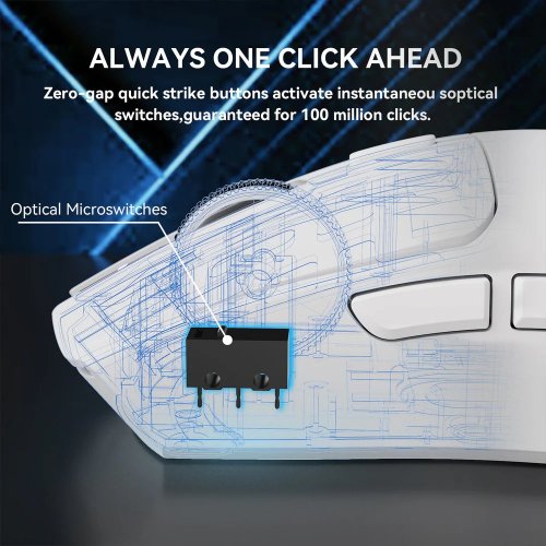 Купити Миша Attack Shark X1 Wireless (AS-6972792470528-W) White - ціна в Києві, Львові, Вінниці, Хмельницькому, Франківську, Україні | інтернет-магазин TELEMART.UA фото