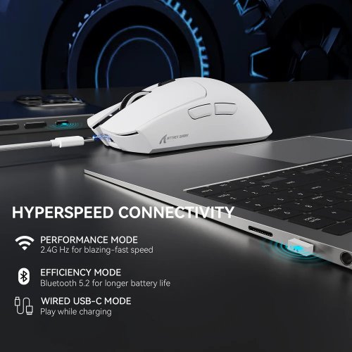 Купити Миша Attack Shark X1 Wireless (AS-6972792470528-W) White - ціна в Києві, Львові, Вінниці, Хмельницькому, Франківську, Україні | інтернет-магазин TELEMART.UA фото