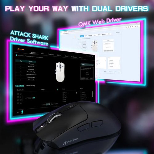 Мышка Attack Shark X1 Wireless (AS-6972792470528-B) Black купить в Украине: Киев, Днепр, Харьков, Одесса  | Низкая цена, отзывы, характеристики от TELEMART фото