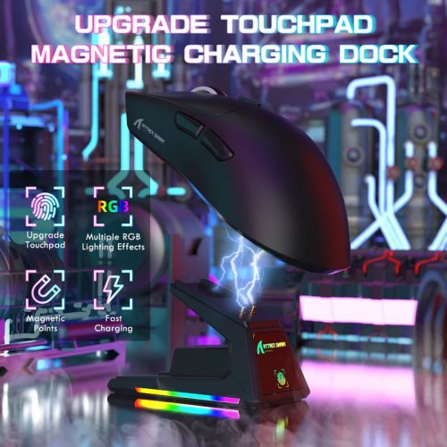 Мышка Attack Shark X1 Wireless (AS-6972792470528-B) Black купить в Украине: Киев, Днепр, Харьков, Одесса  | Низкая цена, отзывы, характеристики от TELEMART фото
