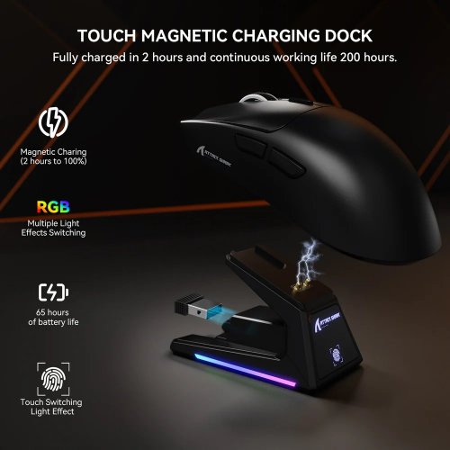 Купити Миша Attack Shark X1 Wireless (AS-6972792470528-B) Black - ціна в Києві, Львові, Вінниці, Хмельницькому, Франківську, Україні | інтернет-магазин TELEMART.UA фото