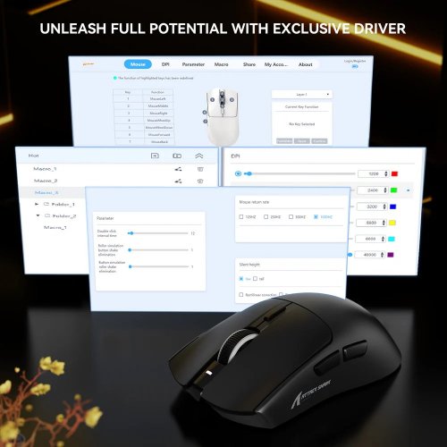 Купити Миша Attack Shark X1 Wireless (AS-6972792470528-B) Black - ціна в Києві, Львові, Вінниці, Хмельницькому, Франківську, Україні | інтернет-магазин TELEMART.UA фото