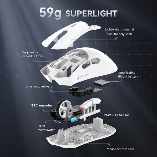Купить Мышка Attack Shark R1 Wireless (AS-6972792470191-R) Red - цена в Харькове, Киеве, Днепре, Одессе
в интернет-магазине Telemart фото