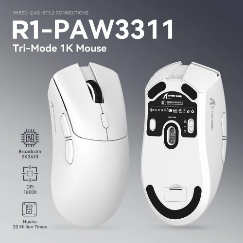 Купить Мышка Attack Shark R1 Wireless (AS-6972792470191-R) Red - цена в Харькове, Киеве, Днепре, Одессе
в интернет-магазине Telemart фото