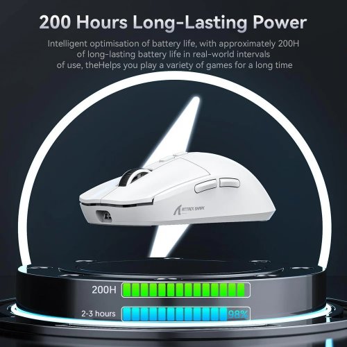 Купити Миша Attack Shark X6 Wireless (AS-6972792470177-W) White - ціна в Києві, Львові, Вінниці, Хмельницькому, Франківську, Україні | інтернет-магазин TELEMART.UA фото
