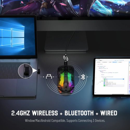 Купити Миша Attack Shark X2 Wireless (AS-6972792470016-B) Black - ціна в Києві, Львові, Вінниці, Хмельницькому, Франківську, Україні | інтернет-магазин TELEMART.UA фото