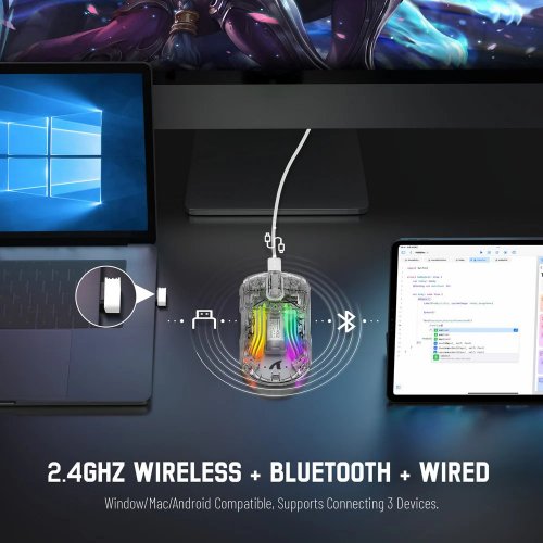 Купити Миша Attack Shark X2 Wireless (AS-6972792470016-W) White - ціна в Києві, Львові, Вінниці, Хмельницькому, Франківську, Україні | інтернет-магазин TELEMART.UA фото