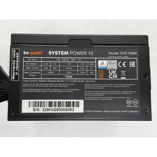 Блок живлення Be Quiet! System Power 10 750W (BN329) (Відновлено продавцем, 773928) купити з перевіркою сумісності: огляд, характеристики, ціна у Києві, Львові, Вінниці, Хмельницькому, Івано-Франківську, Україні | інтернет-магазин TELEMART.UA фото