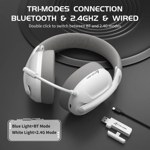 Купити Навушники Attack Shark L80 Wireless (AS-6972792470610-W) White - ціна в Києві, Львові, Вінниці, Хмельницькому, Франківську, Україні | інтернет-магазин TELEMART.UA фото
