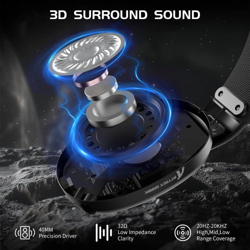 Купити Навушники Attack Shark L80 Wireless (AS-6972792470610-B) Black - ціна в Києві, Львові, Вінниці, Хмельницькому, Франківську, Україні | інтернет-магазин TELEMART.UA фото