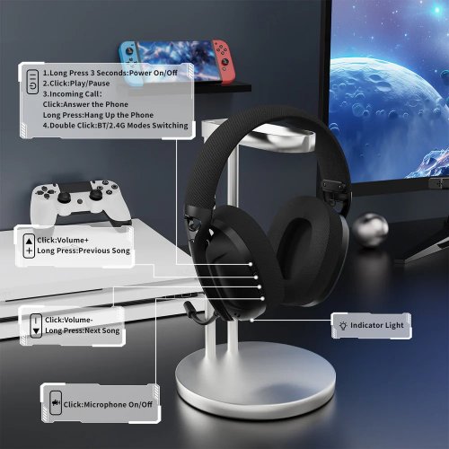 Купити Навушники Attack Shark L80 Wireless (AS-6972792470610-B) Black - ціна в Києві, Львові, Вінниці, Хмельницькому, Франківську, Україні | інтернет-магазин TELEMART.UA фото