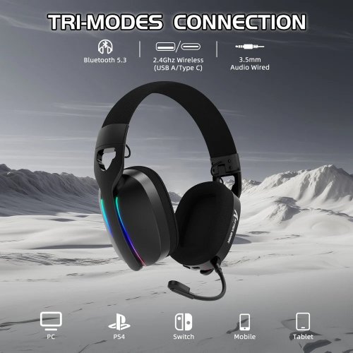 Купити Навушники Attack Shark L90 Wireless (AS-L90-B) Black - ціна в Києві, Львові, Вінниці, Хмельницькому, Франківську, Україні | інтернет-магазин TELEMART.UA фото