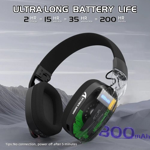 Купити Навушники Attack Shark L90 Wireless (AS-L90-B) Black - ціна в Києві, Львові, Вінниці, Хмельницькому, Франківську, Україні | інтернет-магазин TELEMART.UA фото