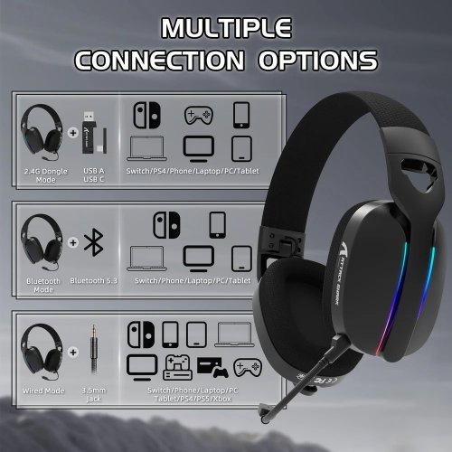 Купити Навушники Attack Shark L90 Wireless (AS-L90-B) Black - ціна в Києві, Львові, Вінниці, Хмельницькому, Франківську, Україні | інтернет-магазин TELEMART.UA фото