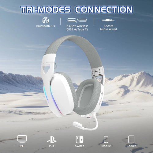 Купити Навушники Attack Shark L90 Wireless (AS-L90-W) White - ціна в Києві, Львові, Вінниці, Хмельницькому, Франківську, Україні | інтернет-магазин TELEMART.UA фото