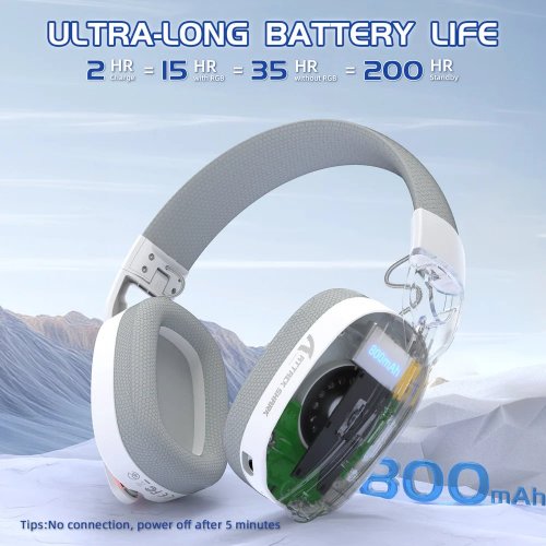 Купити Навушники Attack Shark L90 Wireless (AS-L90-W) White - ціна в Києві, Львові, Вінниці, Хмельницькому, Франківську, Україні | інтернет-магазин TELEMART.UA фото