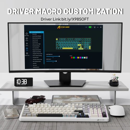 Купити Клавіатура Attack Shark X98 RGB Linear Strawberry Switch Wireless (AS-6972792470603-CW-UA) White - ціна в Києві, Львові, Вінниці, Хмельницькому, Франківську, Україні | інтернет-магазин TELEMART.UA фото