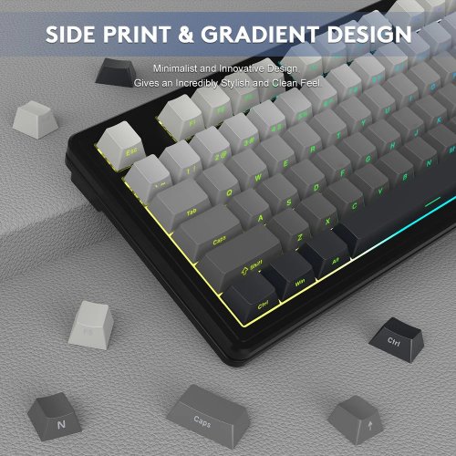 Купити Клавіатура Attack Shark M87 Pro V2 RGB Linear White Jade Switch Wireless (AS-6972792470467-MN) Gradient Black - ціна в Києві, Львові, Вінниці, Хмельницькому, Франківську, Україні | інтернет-магазин TELEMART.UA фото