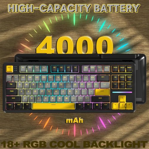 Купить Клавиатура Attack Shark X87 RGB Linear Strawberry Switch Wireless (AS-6972792470429-SB) Star Black - цена в Харькове, Киеве, Днепре, Одессе
в интернет-магазине Telemart фото