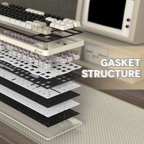 Купити Клавіатура Attack Shark X87 RGB Linear Strawberry Switch Wireless (AS-6972792470429-CW) Cheese White - ціна в Києві, Львові, Вінниці, Хмельницькому, Франківську, Україні | інтернет-магазин TELEMART.UA фото