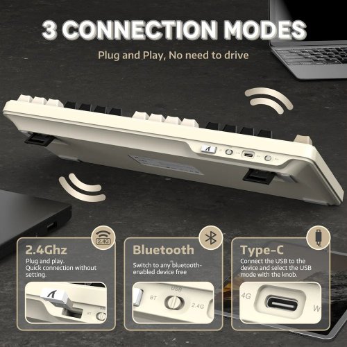 Купити Клавіатура Attack Shark X87 RGB Linear Strawberry Switch Wireless (AS-6972792470429-CW) Cheese White - ціна в Києві, Львові, Вінниці, Хмельницькому, Франківську, Україні | інтернет-магазин TELEMART.UA фото