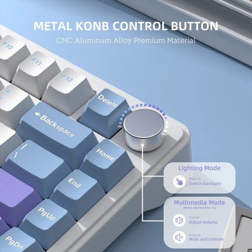 Купити Клавіатура Attack Shark X85 RGB Linear White Jade Switch Wireless (AS-6972792470320-WP-UA) White/Purple - ціна в Києві, Львові, Вінниці, Хмельницькому, Франківську, Україні | інтернет-магазин TELEMART.UA фото