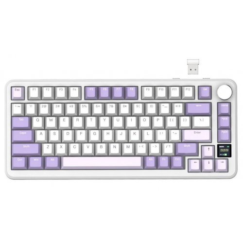 Купити Клавіатура Attack Shark X85 Pro RGB Linear Blueberry Switch Wireless (AS-6972792470368-L-UA) Lavender - ціна в Києві, Львові, Вінниці, Хмельницькому, Франківську, Україні | інтернет-магазин TELEMART.UA фото