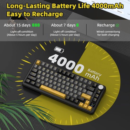 Купить Клавиатура Attack Shark X85 Pro RGB Linear Blueberry Switch Wireless (AS-6972792470368-SB-UA) Starry Black - цена в Харькове, Киеве, Днепре, Одессе
в интернет-магазине Telemart фото