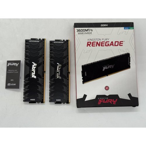 Озп Kingston DDR4 32GB (2x16GB) 3600Mhz FURY Renegade Black (KF436C16RB1K2/32) (Відновлено продавцем, 773974) купити з перевіркою сумісності: огляд, характеристики, ціна у Києві, Львові, Вінниці, Хмельницькому, Івано-Франківську, Україні | інтернет-магазин TELEMART.UA фото