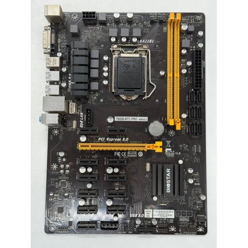 Материнська плата Biostar TB250-BTC+ (s1151, Intel B250) (Відновлено продавцем, 774027) купити з перевіркою сумісності: огляд, характеристики, ціна у Києві, Львові, Вінниці, Хмельницькому, Івано-Франківську, Україні | інтернет-магазин TELEMART.UA фото