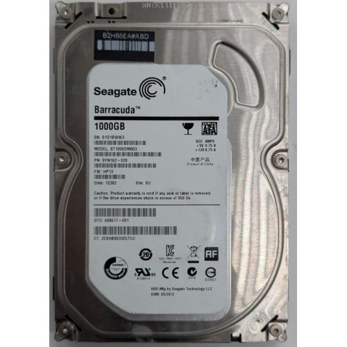 Купить Жесткий диск Seagate Barracuda 7200.14 1TB 64MB 7200RPM 3.5" (ST1000DM003) (Восстановлено продавцом, 774076) с проверкой совместимости: обзор, характеристики, цена в Киеве, Днепре, Одессе, Харькове, Украине | интернет-магазин TELEMART.UA фото