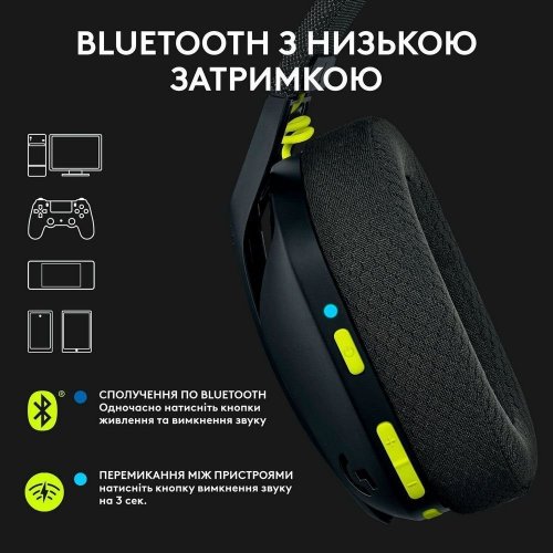 Купити Уцінка навушники Logitech G435 Lightspeed (981-001050) Black/Yellow (Вітринний зразок, 774090) - ціна в Києві, Львові, Вінниці, Хмельницькому, Франківську, Україні | інтернет-магазин TELEMART.UA фото